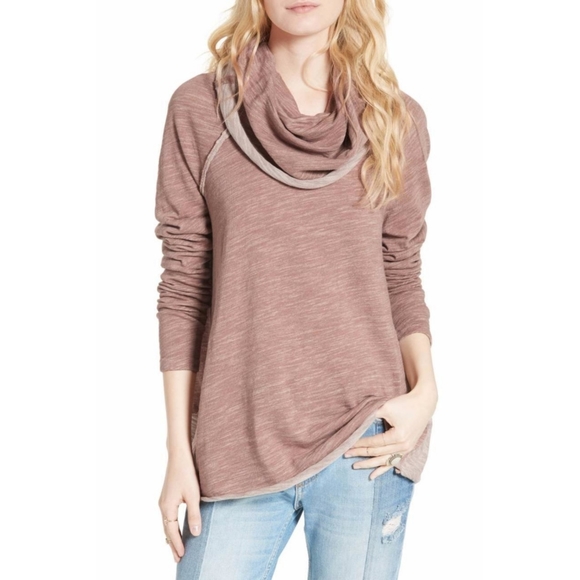 Free People Sweaters - Free People Distressed Cowl Neck Pullover Sweater
